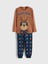 Yeni Sezon Bisiklet Yaka Yılbaşı Temalı Erkek Çocuk Pijama Takımı 1