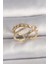 Pirinç Gold Renk Zirkon Taşlı Ayarlanabilir Kadın Yüzük - TJ-BYK3577 1
