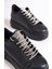 Softflex Bağcıklı Taşlı Ortopedik Kadın Sneaker - Siyah 10