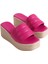 Reına Dolgu Topuklu Ortopedik Taban Hasır Görünümlü Kadın Terlik - Fuşya 6