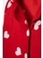 Kız Çocuk Kırmızı Süet Kalp Desenli Pijama Takımı - Uyku Bandı Hediyeli 7