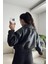 Premium Pb Oversize Bomber Belden Lastikli Deri Ceket Siyah 2