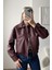 Milano Oversize Bomber Deri Ceket Bordo 2
