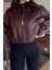 Paris Oversize Bomber Deri Ceket Bordo 1