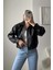 Milano Oversize Bomber Deri Ceket Siyah 1