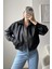 Milano Oversize Bomber Deri Ceket Siyah 2