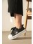 Star Rahat Ergonomik Premium Kadın Sneaker Siyah Beyaz 4