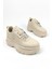 Yüksek Tabanlı Kadın Spor Ayakkabı 6 cm - Bej 6