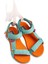 Sandals Rahat Taban Cırtlı Günlük Kadın Spor Yeşil Oranj Sandalet 4