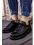 Bull Bağcıklı Tarz Erkek Rahat Siyah Sneaker 3