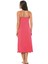 Moda Bayan Ip Askılı Uzun Gecelik Fuşya 2
