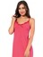 Moda Bayan Ip Askılı Uzun Gecelik Fuşya 3