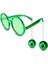 Buğz Disko Toplu Küpeli Parti Gözlüğü Yeşil Renk 1