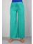 Bayan Penye Bol Paça Pantolon Yeşil 2
