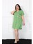 Büyük Beden Penye Düğmeli Yeşil Tunik Gecelik 1