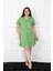 Büyük Beden Penye Düğmeli Yeşil Tunik Gecelik 3