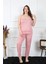 Kadın Büyük Beden Pudra Ip Askılı Pijama Takım 1