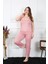 Kadın Büyük Beden Pudra Ip Askılı Pijama Takım 2