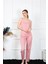 Kadın Ip Askılı Somon Pijama Takım 1