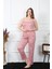 Kadın Büyük Beden Somon Ip Askılı Pijama Takım 3
