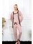 Kadın 3'lü Somon Sabahlık Pijama Takım 1