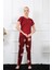 Kadın Bordo Kısa Kol Pijama Takım 1