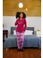 Kadın Penye Uzun Kol Pijama Takım Bordo 2