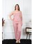 Kadın Büyük Beden Somon Ip Askılı Pijama Takım 3