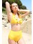 Kadın Fırfırlı Yüksek Bel Sarı Bikini 1