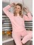 Kadın Kadife Pijama Takım Pembe 1