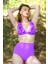 Kadın Fırfırlı Yüksek Bel Mor Bikini 1