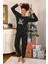 Merry Christmas Polar Kadın Pijama Takımı Siyah 1