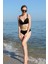 Kadın Içi Boş Fiyonklu Kaplı Siyah Alt Üst Bikini Takım 5