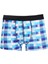 Erkek Penye Likralı Desenli Boxer Mavi 1