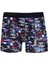 Erkek Penye Likralı Desenli Boxer Lacivert 1