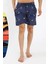 Erkek Desenli Fermuar Cepli Deniz Şortu Lacivert 3