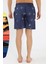 Erkek Desenli Fermuar Cepli Deniz Şortu Lacivert 4