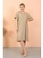 Kadın Kısa Kol Diz Altı Over Size Vizon Ev Elbisesi - Geceliği 1
