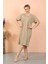 Kadın Kısa Kol Diz Altı Over Size Vizon Ev Elbisesi - Geceliği 5