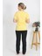 Kadın Kısa Kol Pamuk Penye Pijama Takım Sarı 4