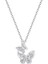 Kadınlar Için 999 Ayar Gümüş Fransız Zirkonyum Kelebek Kolye, Çift Kelebek Klavikula Zinciri (Yurt Dışından) 1