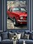 Kırmızı Klasik Araba Antik Dekoratif Kanvas - Mdf Ahşap Tablo 1