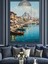 Tarihi Istanbul Tekne Manzarası Dekoratif Kanvas - Mdf Ahşap Tablo 3