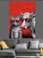 Kızgın Boğa ve Kedi Kırmızı Sanat Dekoratif Kanvas - Mdf Ahşap Tablo 1