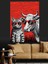 Kızgın Boğa ve Kedi Kırmızı Sanat Dekoratif Kanvas - Mdf Ahşap Tablo 4
