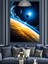 Dünya Gece Mavi Işık Uzay Dekoratif Kanvas - Mdf Ahşap Tablo 2