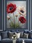 Kırmızı Gelincik Beyaz Çiçekler Dekoratif Kanvas - Mdf Ahşap Tablo 1