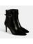 Kadın Siyah Metal Tokalı Ince Topuklu Deri Bot 1
