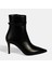 Kadın Siyah Metal Tokalı Ince Topuklu Deri Bot 2