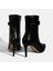 Kadın Siyah Metal Tokalı Ince Topuklu Deri Bot 8